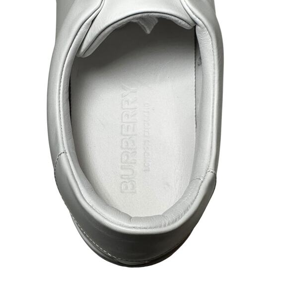 Burberry Men's White Leather Logo Low Top Designer Sneakers Shoes Size 41.5 - Picture 6 of 10